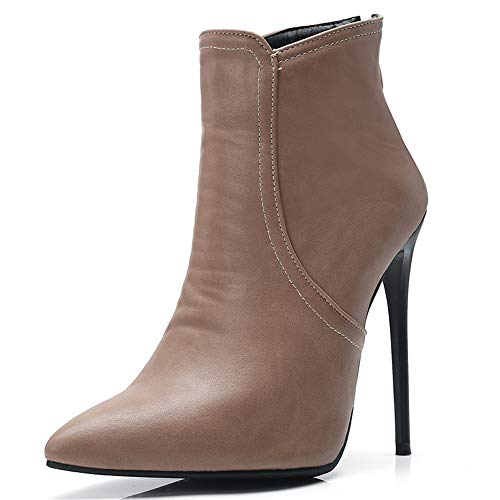 Onewus Damen Sexy Stiefeletten mit Stiletto Absatz Kurzschaft Stiefel (Khaki, 45 EU) von Onewus