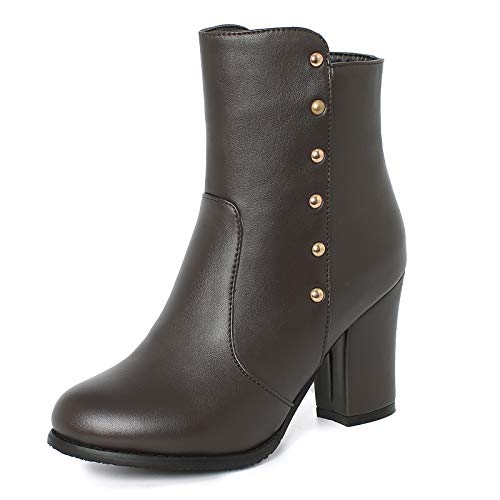 Onewus Damen Stiefel Blockabsatz Reißverschluss Stiefeletten von Onewus