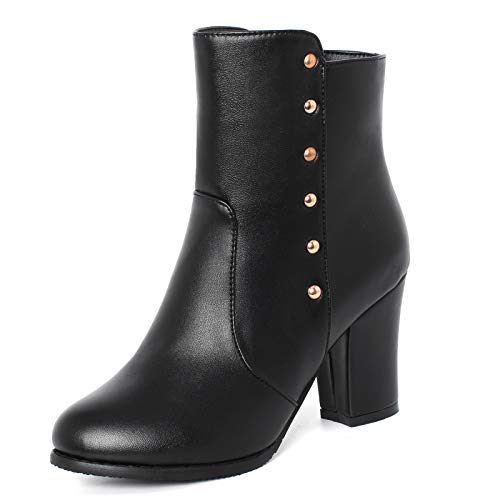 Onewus Damen Stiefel Blockabsatz Reißverschluss Stiefeletten von Onewus