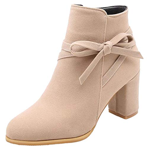 Onewus Damen Stiefeletten mit Blockabsatz (Beige, 37 EU) von Onewus