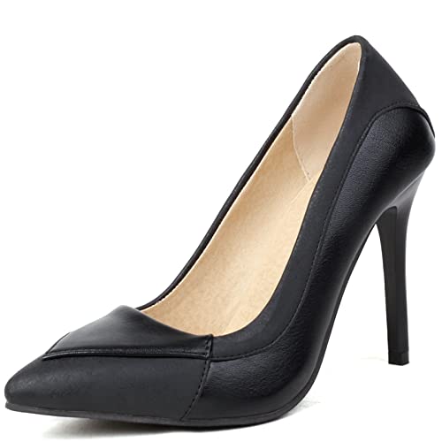 Onewus Elegante Damen-Pumps mit dünnem Absatz und spitzer Zehenpartie (Schwarz,46) von Onewus