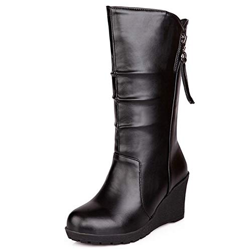 Onewus Halbhohe Stiefel für Damen mit Keilabsatz (Schwarz, 38 EU) von Onewus