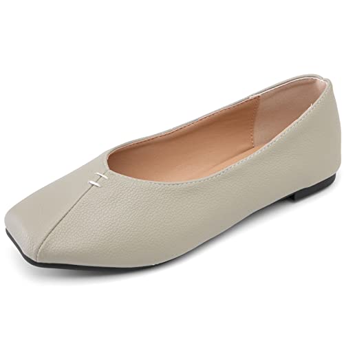 Onewus Lässige Damen Faltbare Flache Schuhe mit Quadratischer Zehe und Einer Mitgelieferten Tasche (Grün, 47) von Onewus