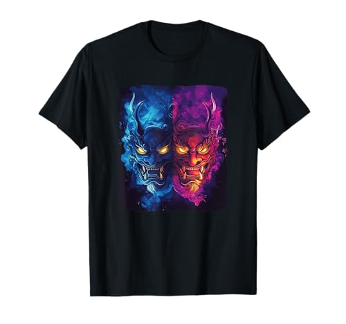 Vibrant Oni Hannya Maske Kostüm für Erwachsene und Kinder T-Shirt von Oni Hannya Mask