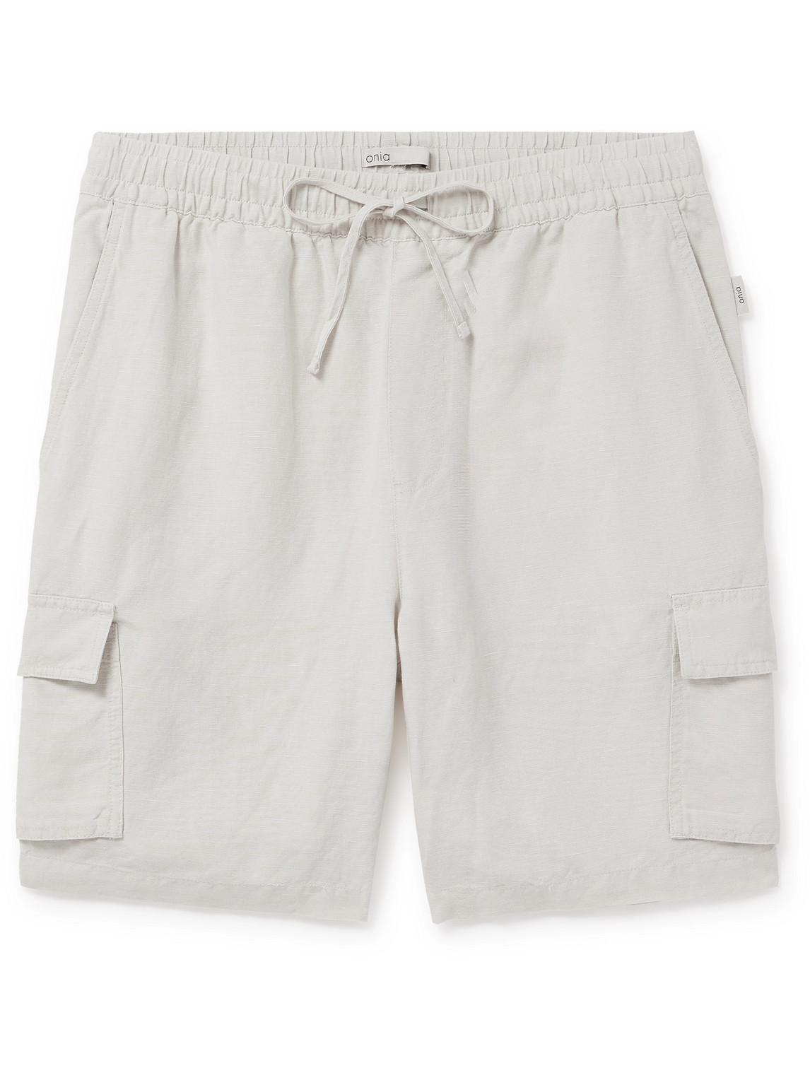 Onia - Air Straight-Leg Linen and Lyocell-Blend Drawstring Cargo Shorts - Men - Gray - M von Onia