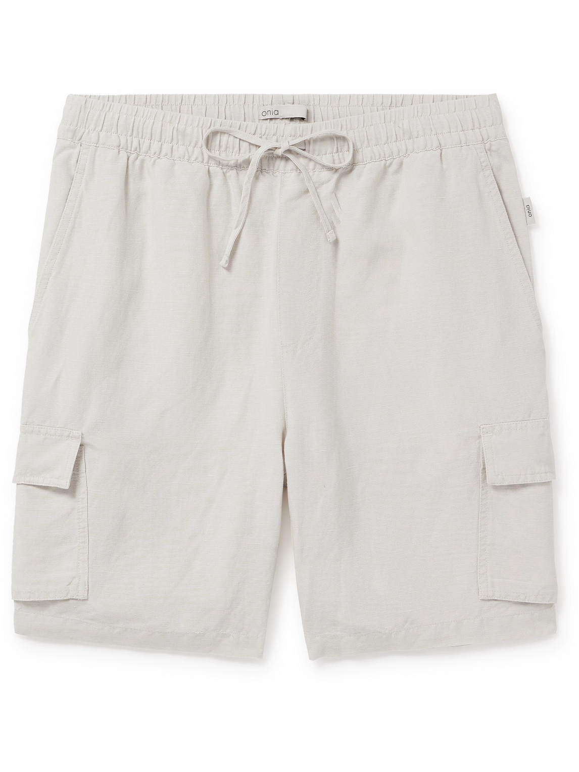 Onia - Air Straight-Leg Linen and Lyocell-Blend Drawstring Cargo Shorts - Men - Gray - XL von Onia