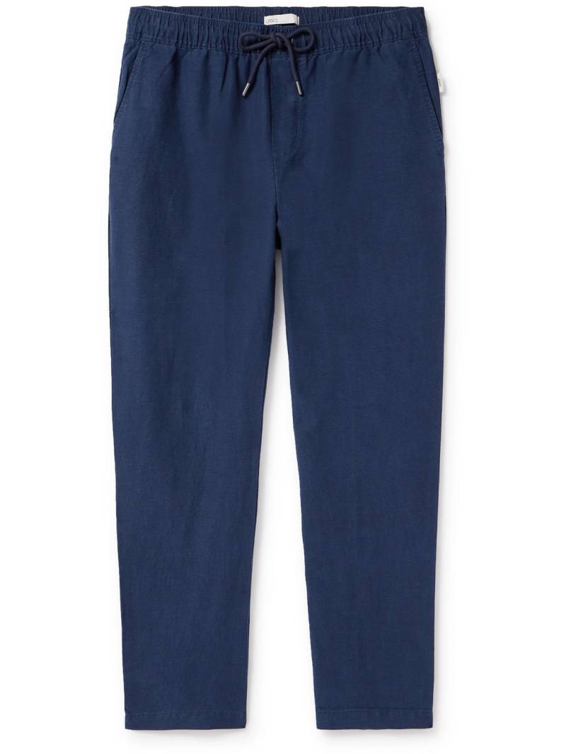 Onia - Air Straight-Leg Linen and Lyocell-Blend Drawstring Trousers - Men - Blue - XL von Onia