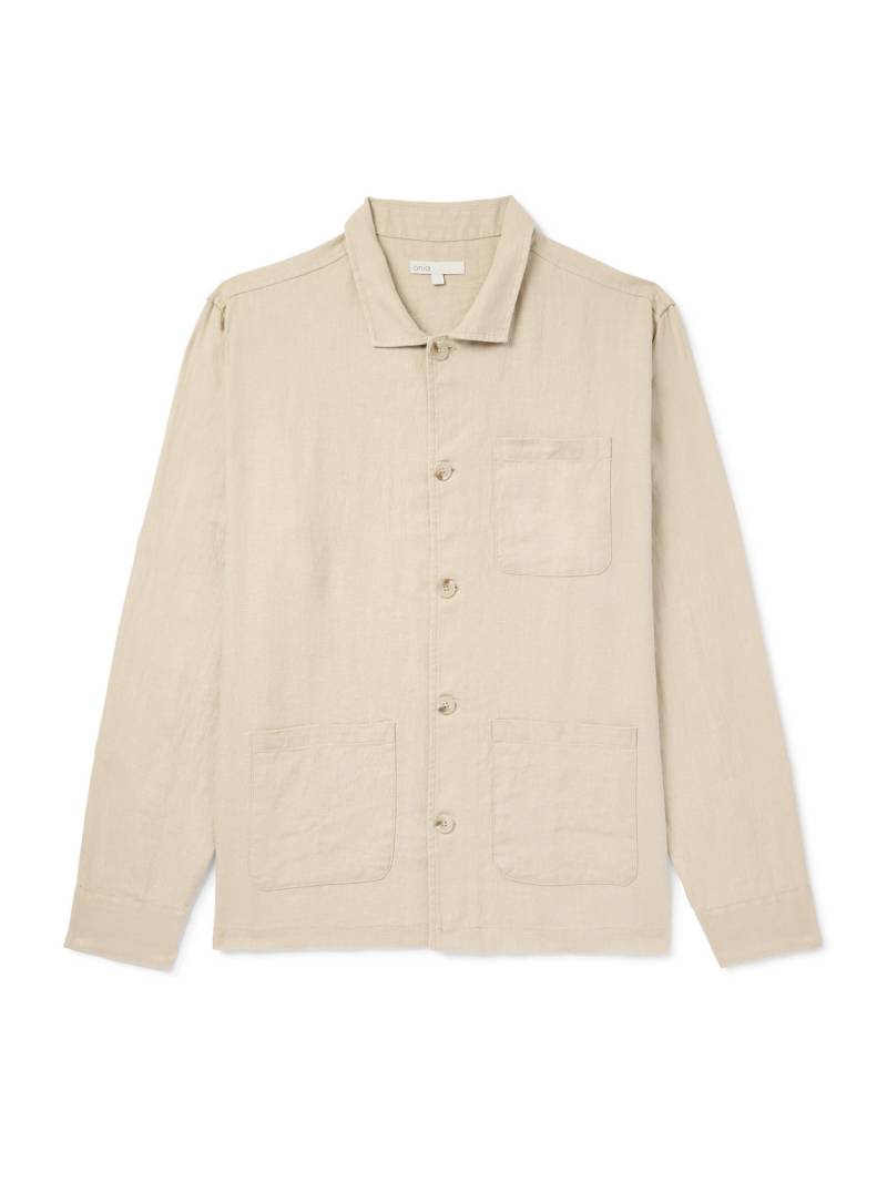 Onia - Linen Overshirt - Men - Neutrals - XL von Onia