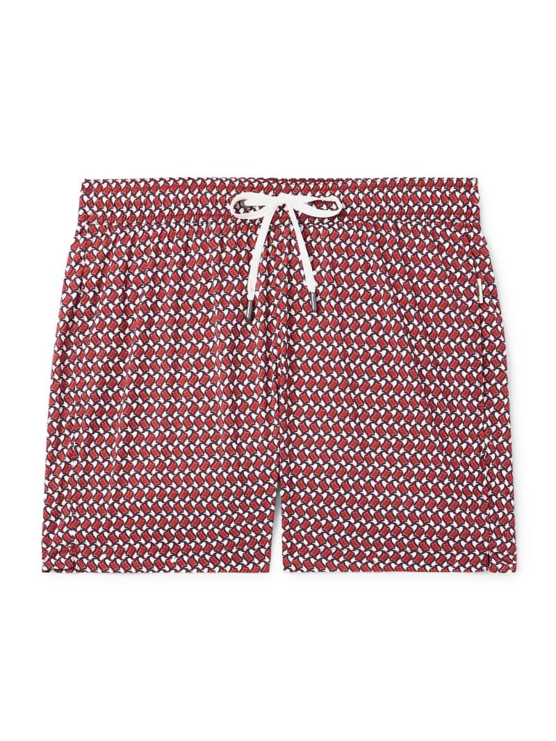 Onia - Slim-Fit Mid-Length Printed Swim Shorts - Men - Red - S von Onia