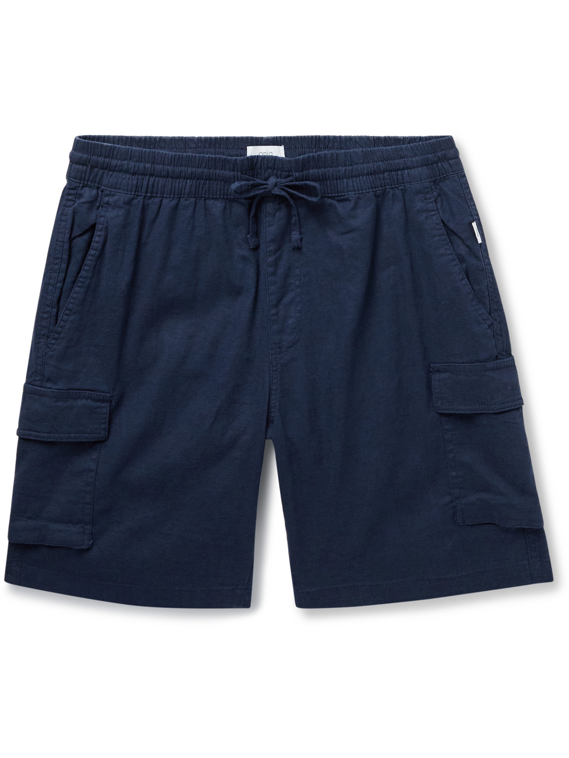 Onia - Straight-Leg Linen-Blend Drawstring Cargo Shorts - Men - Blue - L von Onia