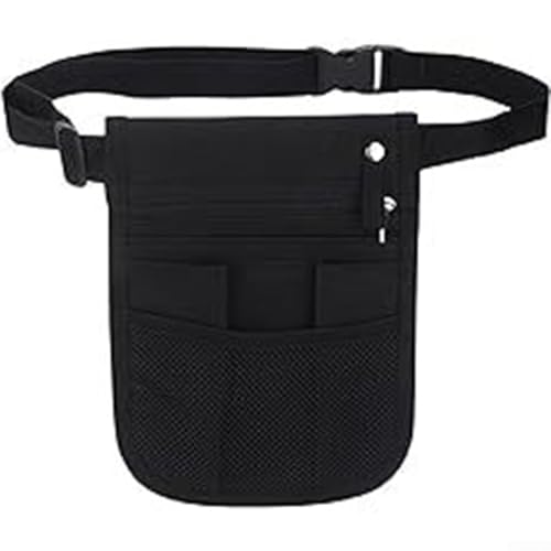 Oniissy Verstellbare Taillen-Geldtasche: Schürze mit mehreren Fächern, Haustierpflege-Werkzeug, Hüfttasche, Servierschürze, Restaurant-Server-Taille, Geldbeutel, Schwarz von Oniissy