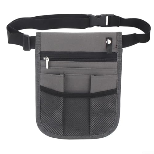 Oniissy Verstellbare Taillen-Geldtasche: Schürze mit mehreren Fächern, Haustierpflege-Werkzeug, Hüfttasche, Servierschürze, Restaurant-Server-Taille, Geldbeutel, grau von Oniissy