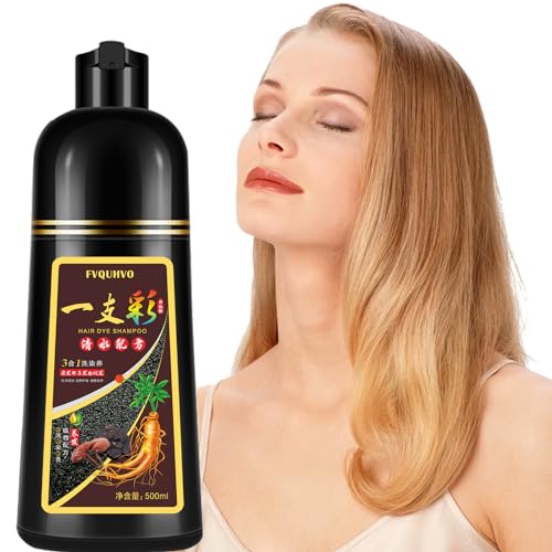 Onilyua Instant-Haarfärbe-Shampoo für braunes und blondes Haar, 500 ml für Männer und Frauen, 3-in-1 Goldfarbe, 100% Grauabdeckung von Onilyua