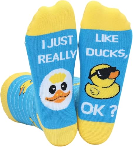 Oniselen Lustige Socken, verrückte Tiersocken, Strumpffüller für Damen und Herren, Geschenk, Ente, Einheitsgröße Oniselen Lustige Socken, verrückte Tiersocken, Strumpffüller für Damen und Herren, Geschenk, Ente, Einheitsgröße von Oniselen