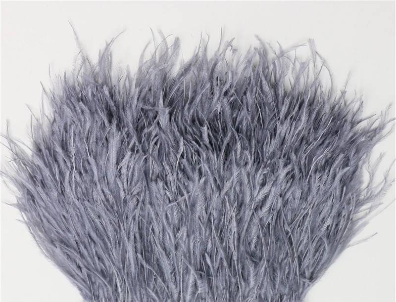 12" Streifen Von Ostrich Feather Fringe - Silbergrau | 4"-6 "In Der Höhe von OnlineFeathers