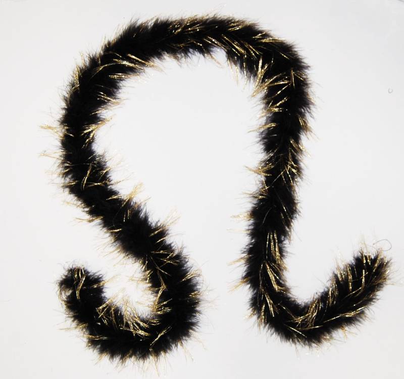 22 Gramm Marabou Feder Boa 72 "Schwarz Mit Gold Lurex von OnlineFeathers