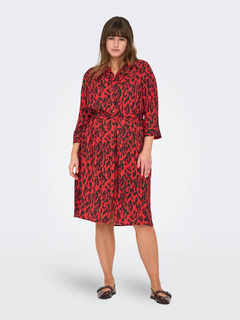 ONLY CARMAKOMA Blusenkleid "CARHARMONY LIFE 3/4 BLK DRESS AOP BS" Sommerkleid von Only Carmakoma