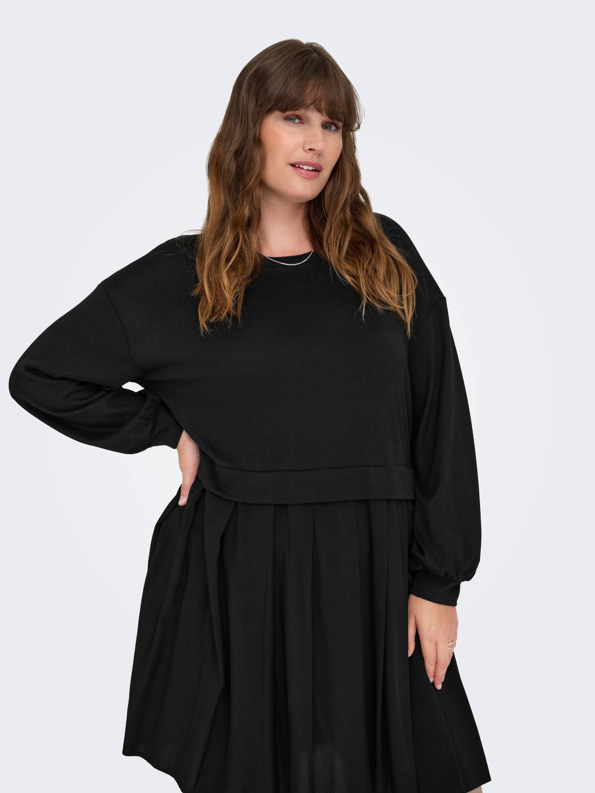 ONLY CARMAKOMA Jerseykleid "CARUMA ALBA L/S MIX KNEE DRESS JRS" Sommerkleid von Only Carmakoma