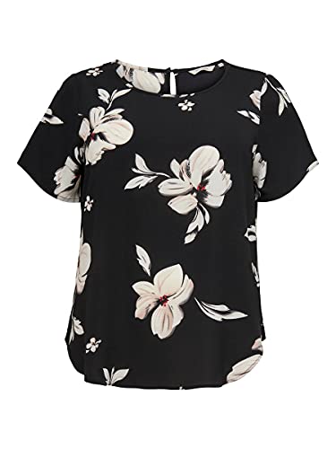 Only Carmakoma Damen CARVICA SS AOP TOP NOOS T-Shirt, Black AOP:Florence Flower, 44 von ONLY Carmakoma