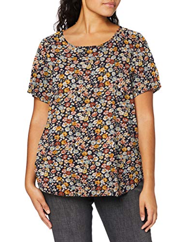 Only Carmakoma Damen CARVICA SS AOP TOP NOOS T-Shirt, Night Sky AOP:NINA Flower, 46 von ONLY Carmakoma