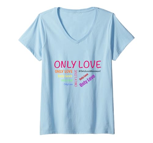 Damen Nur Liebe T-Shirt mit V-Ausschnitt Damen Nur Liebe T-Shirt mit V-Ausschnitt von Only Love Movement