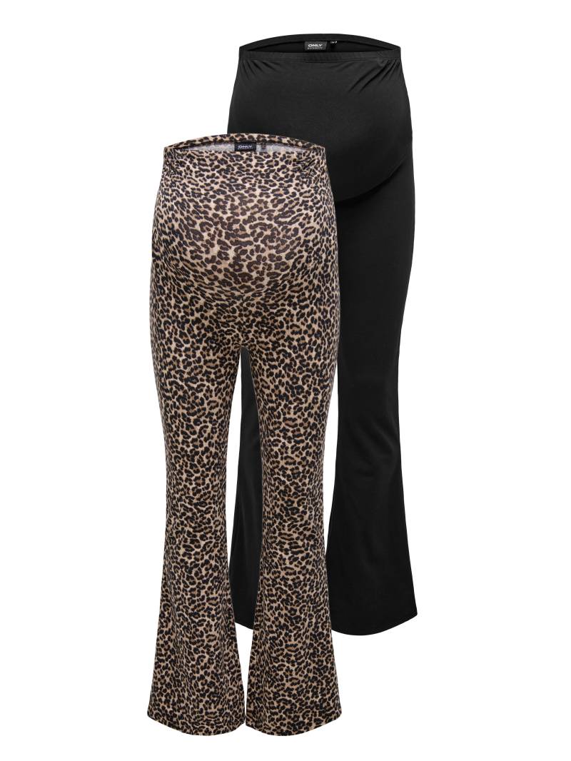 ONLY MATERNITY Umstandsleggings "OLMLOVELY LEO FLARED PANT 2-PACK NOOS" von Only Maternity