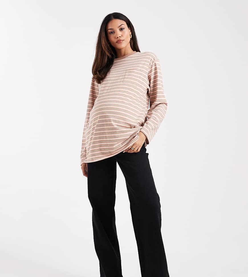 ONLY Maternity - Jeans in verwaschenem Schwarz mit hohem Bund und weitem Schnitt von Only Maternity
