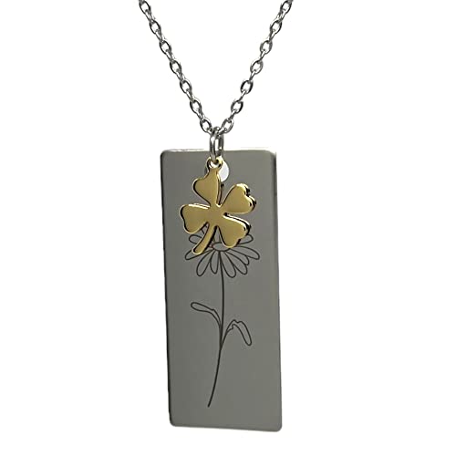 Only Me Sparkling Stuff Geburtsblumenkette aus Edelstahl Schmuck Damen Halskette Valentinstagsgeschenk Muttertagsgeschenk Freundin Ehefrau Mutter Tochter Schwester beste Freundin (50, April) von Only Me Sparkling Stuff