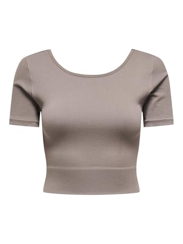 ONLY Damen ONPJAIA Life SS 2-Way Crop Seam TOP NOOS, Falcon, Small-Medium von Only Play