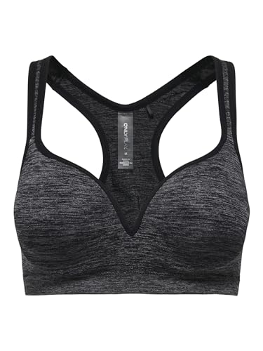 ONLY Play Damen Onpmartine Seamless Sports Bra Opus Sport-BH,,per pack Schwarz (Black Detail:MELANGE),Not Applicable(Herstellergröße:M) von ONLY