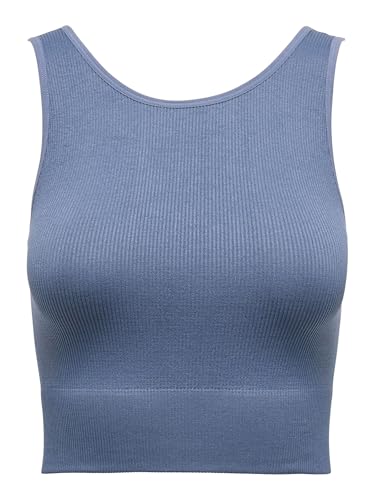 Only Play Damen Onpjaia Life Un Sl Seam Short Top Noos Sporttop, Vintage Indigo, XS/S von Only Play