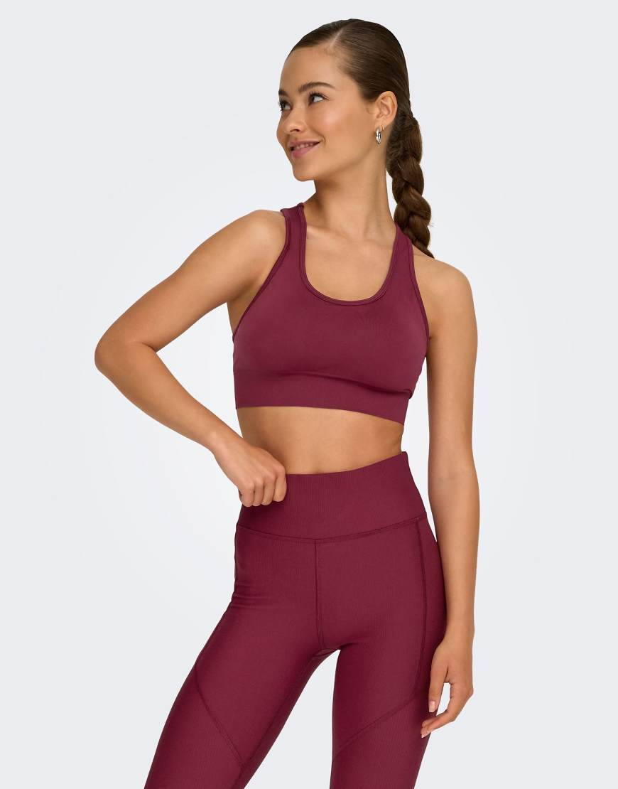 Only Play - Sport-BH in Rhododendron-Rot von Only Play