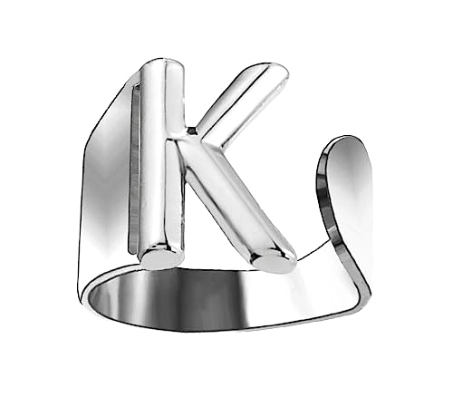 Only faith Initialen C Ringe Edelstahl Einstellbare Buchstaben Offene Ringe Für Frauen Mode Schmuck Mit Schöne Vintage Geschenkbox, Edelstahl, Kein Edelstein von Only faith