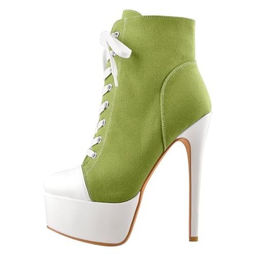 Only maker Damen Fashion Sneakers Plateau Stiefeletten Lace up Ankle Boots Schnürstiefeletten Stiletto Leinwand Grün 40 EU Only maker Damen Fashion Sneakers Plateau Stiefeletten Lace up Ankle Boots Schnürstiefeletten Stiletto Leinwand Grün 40 EU von Only maker