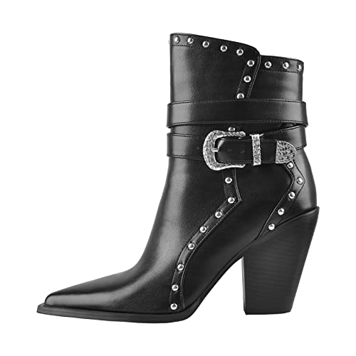 Only maker Damen Halbstiefel mit Blockabsatz Spitze Cowboystiefel Knöchelstiefel Warm gefürtterte Kurzschaft Stiefeletten mit Absatz Schwarz EU 41 Only maker Damen Halbstiefel mit Blockabsatz Spitze Cowboystiefel Knöchelstiefel Warm gefürtterte Kurzschaft Stiefeletten mit Absatz Schwarz EU 41 von Only maker
