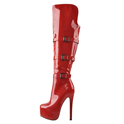Only maker Damen Overknees Plateau Stiefel mit Stiletto Absatz Modische Winterschuhe Lack Rot 36 EU Only maker Damen Overknees Plateau Stiefel mit Stiletto Absatz Modische Winterschuhe Lack Rot 36 EU von Azinol