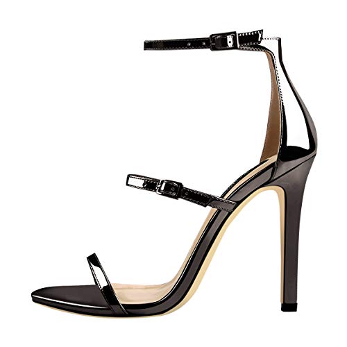 Only maker Damen Riemchen Sandaletten High Heels Stiletto Absatz Sandalen Knöchel Schnalle Sommerschuhe Graphite 37 EU von Only maker