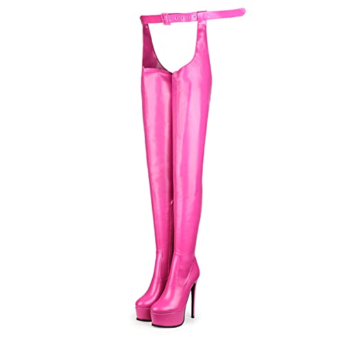 Only maker Damen Stiefel Plateau Chap Boots Unisex Overknees Stiletto High Heels Stretch Stiefel mit Taillengürtel PU Fuchsia Rosa 39 EU Only maker Damen Stiefel Plateau Chap Boots Unisex Overknees Stiletto High Heels Stretch Stiefel mit Taillengürtel PU Fuchsia Rosa 39 EU von Only maker
