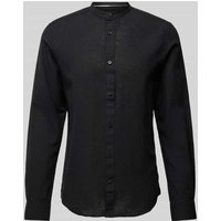 Only & Sons Regular Fit Freizeithemd mit Maokragen Modell 'CAIDEN' in Black, Größe L von Only & Sons