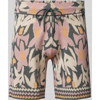 Only & Sons Regular Fit Jacquardshorts mit floralem Muster Modell 'DUKE' in Petrol, Größe L von Only & Sons