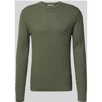 Only & Sons Regular Fit Strickpullover mit Strukturmuster Modell 'KALLE' in Oliv, Größe XXL von Only & Sons