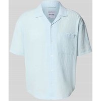 Only & Sons Relaxed Fit Freizeithemd aus Baumwoll-Leinen-Mix Modell 'CAIDEN' in Hellblau, Größe XXL von Only & Sons