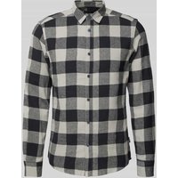 Only & Sons Slim Fit Freizeithemd mit Gitterkaro in Anthrazit, Größe L von Only & Sons