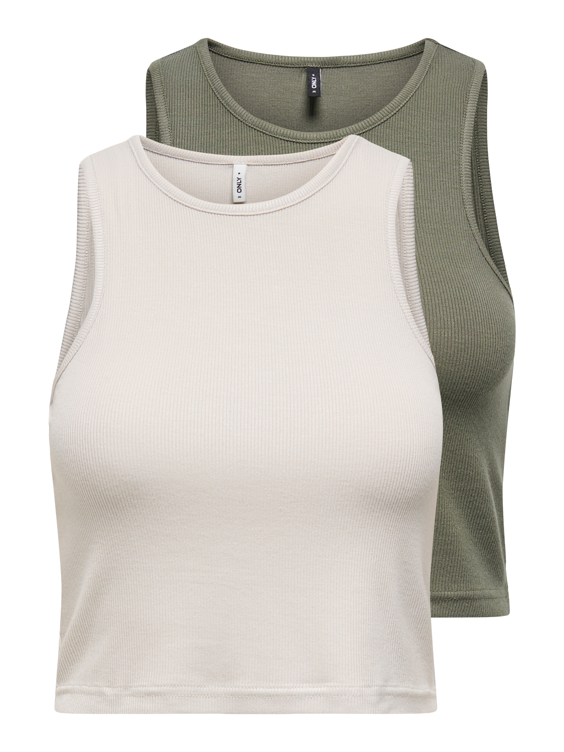 ONLY Crop-Top "ONLBELIA S/L CROP TOP CS JRS 2PACK", 2 Stk. von Only