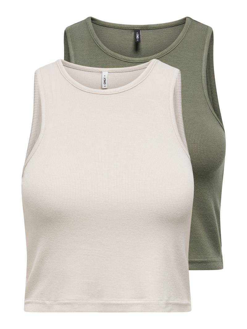 ONLY Crop-Top "ONLBELIA S/L CROP TOP CS JRS 2PACK", 2 Stk. von Only