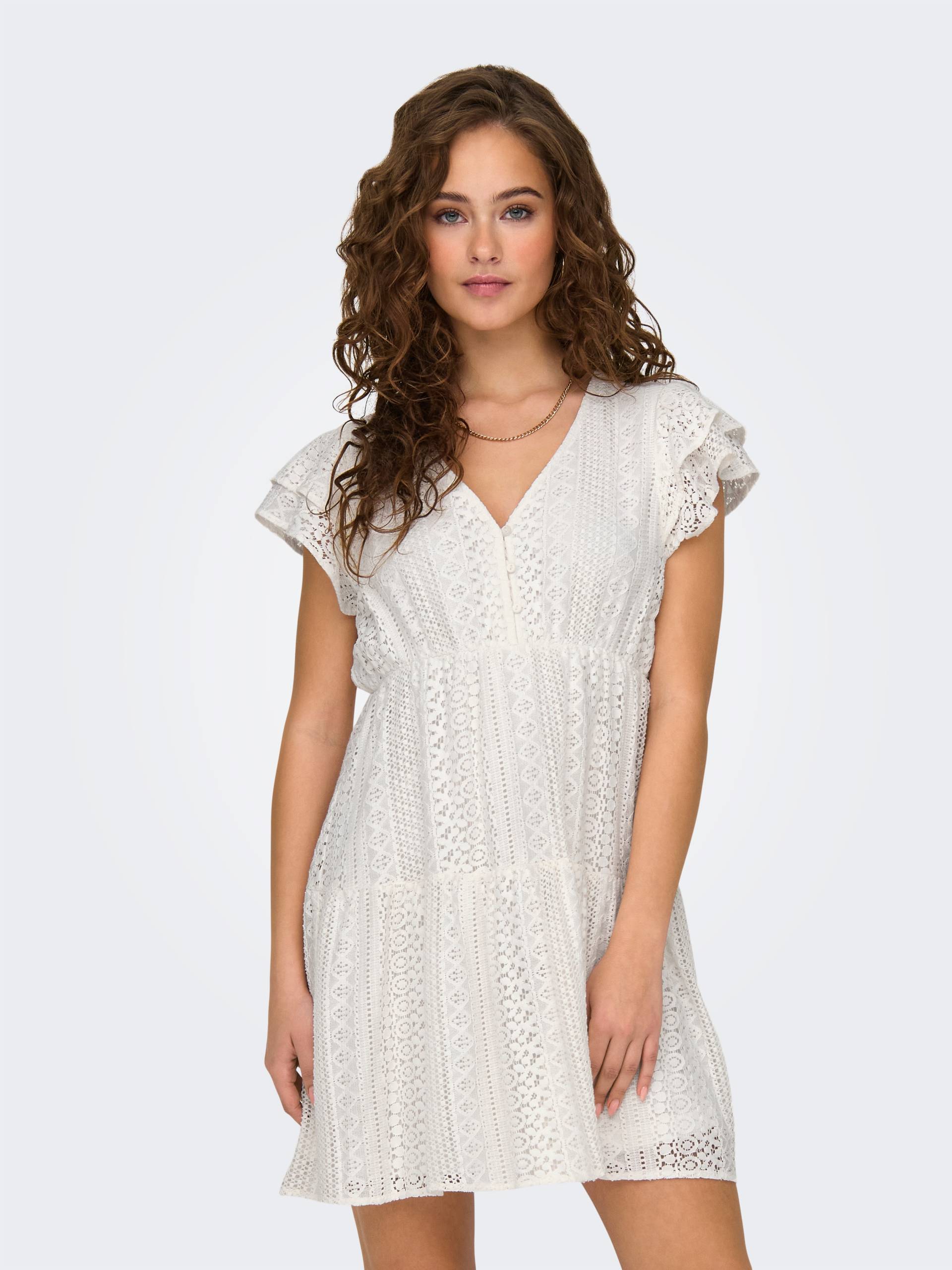 ONLY Minikleid "ONLHELENA LACE CAPSL DRESS WVN NOOS", Sommerkleid von Only