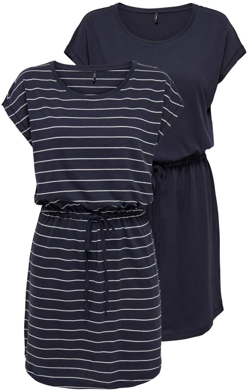 ONLY Shirtkleid "ONLMAY LIFE S/S DRESS 2 PACK CS JRS", (2er-Pack), flexibel taillierbar für individuelle Passform von Only