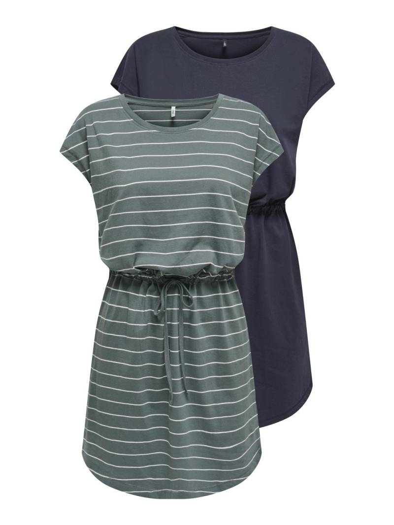 ONLY Shirtkleid "ONLMAY LIFE S/S DRESS 2 PACK CS JRS", (2er-Pack), flexibel taillierbar für individuelle Passform von Only
