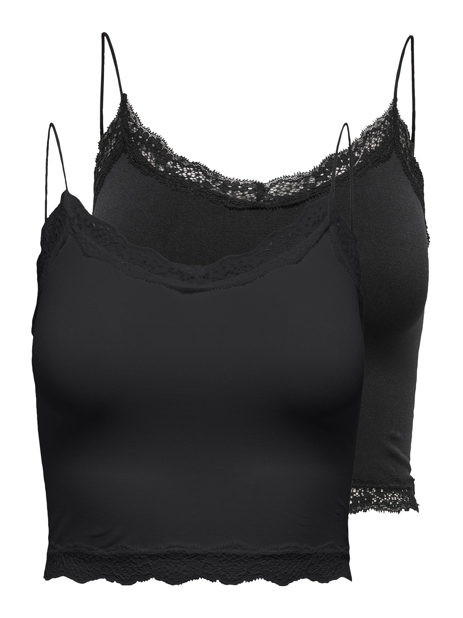 ONLY Trägertop "ONLVICKY LACE SEAML 2-PACK CROPPED TOP" Packung, 2 Stk. tlg. von Only