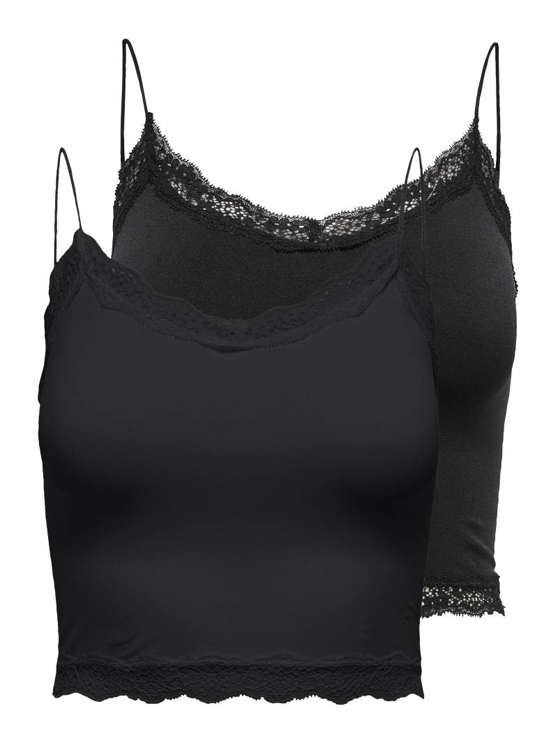 ONLY Trägertop "ONLVICKY LACE SEAML 2-PACK CROPPED TOP" Packung, 2 Stk. tlg. von Only
